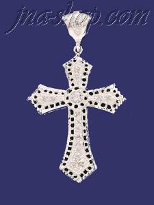 Sterling Silver Big CZ DC Cross Charm Pendant