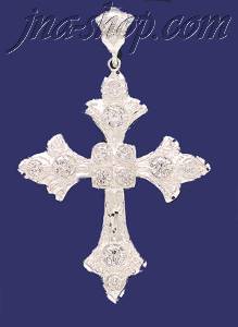 Sterling Silver Big CZ DC Cross Charm Pendant