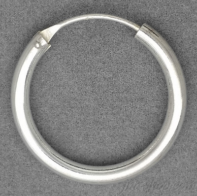 Sterling Silver 25mm Endless Hoop Earrings 3mm tubing