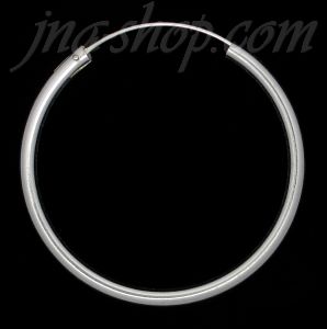 Sterling Silver 50mm Endless Hoop Earrings 3mm tubing