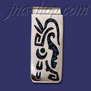 Sterling Silver Native American Design Turquoise Money Clip