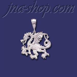 Sterling Silver DC Big Winged Dragon Charm Pendant