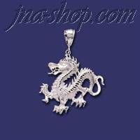 Sterling Silver DC Big Dragon Charm Pendant