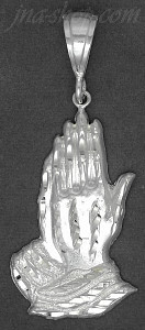 Sterling Silver DC Big Praying Hands Charm Pendant