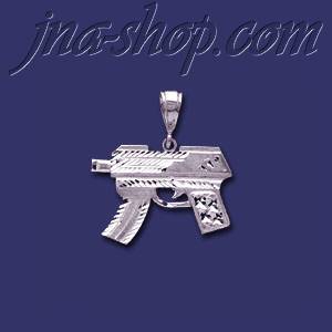 Sterling Silver DC UZI Intratec 9? Assault Weapon Charm Pendant