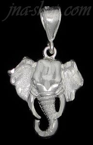 Sterling Silver DC Elephant Head Charm Pendant