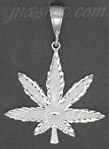 Sterling Silver DC Big Marijuana Pot Leaf Charm Pendant