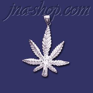 Sterling Silver DC Big Marijuana Pot Leaf Charm Pendant