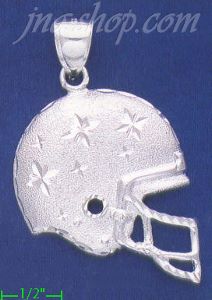 Sterling Silver DC Big Football Helmet w/DC Stars Charm Pendant