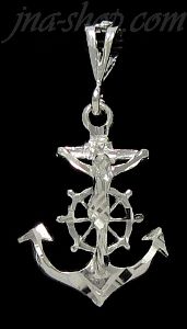 Sterling Silver DC Anchor Cross Crucifix Charm Pendant