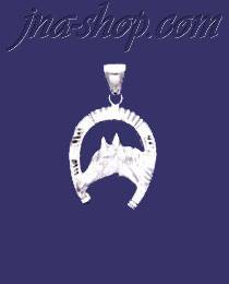 Sterling Silver DC Big Horse Head Horseshoe Charm Pendant