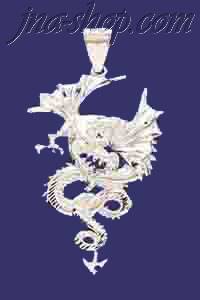 Sterling Silver DC Big Dragon Charm Pendant