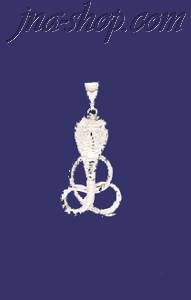 Sterling Silver DC Big Snake Cobra Charm Pendant