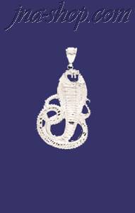 Sterling Silver DC Big Snake Cobra Charm Pendant