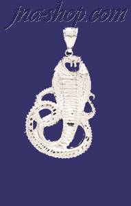 Sterling Silver DC Very Big Snake Cobra Charm Pendant