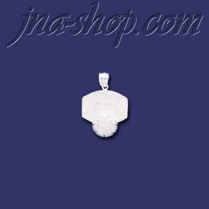 Sterling Silver DC Basketball & Backboard Charm Pendant