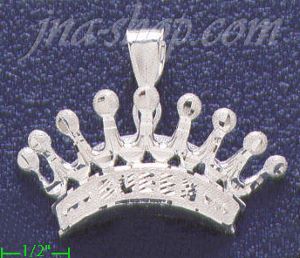 Sterling Silver DC Big Crown 'QUEEN' Charm Pendant