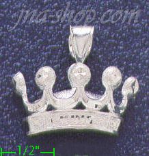 Sterling Silver DC Crown 'KING' Charm Pendant