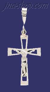 Sterling Silver Dia-Cut Cross Charm Pendant