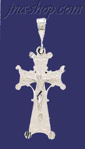 Sterling Silver Dia-Cut Cross Charm Pendant