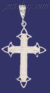 Sterling Silver Dia-Cut Cross Charm Pendant