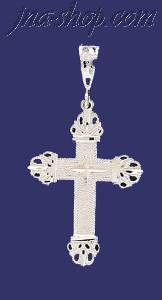 Sterling Silver Dia-Cut Cross Charm Pendant