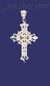 Sterling Silver Dia-Cut Cross Charm Pendant