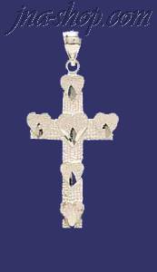 Sterling Silver Dia-Cut Cross Charm Pendant