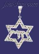 Sterling Silver DC Star of David w/Chai Charm Pendant