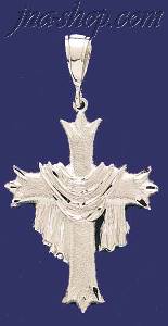 Sterling Silver DC Cross w/Shroud Charm Pendant