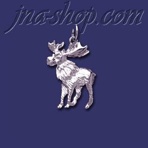 Sterling Silver Moose Elk Animal Charm Pendant