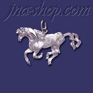 Sterling Silver Galloping Horse Animal Charm Pendant