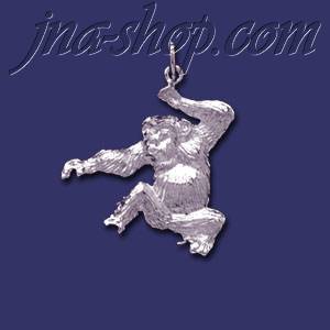 Sterling Silver Ape Monkey Orangutan Animal Charm Pendant