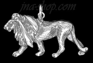 Sterling Silver Lion Feline Animal Charm Pendant