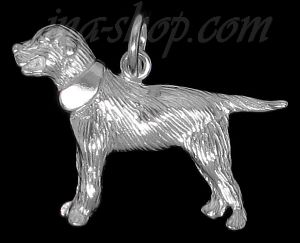 Sterling Silver Labrador Retriever Dog Animal Charm Pendant