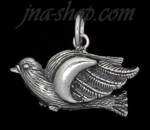 Sterling Silver Dove Bird Charm Pendant