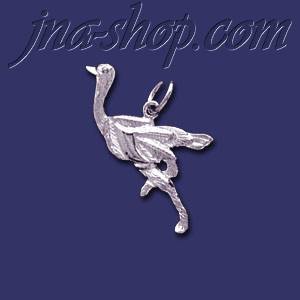 Sterling Silver Ostrich Animal Charm Pendant