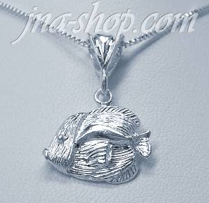 Sterling Silver Angelfish Animal Charm Pendant