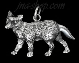 Sterling Silver Fox Animal Charm Pendant