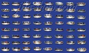 Sterling Silver 36 Colorful Enamel Rings Package