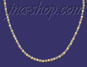 Sterling Silver 16" Two Tone Necklace 5mm