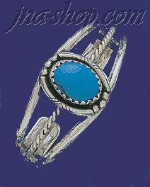 Sterling Silver Genuine American Indian Turquoise Bangle