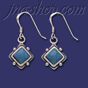 Sterling Silver Genuine American Indian Turquoise Earrings