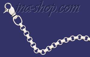 Sterling Silver 18" Circle & Box Valet Chain 13mm