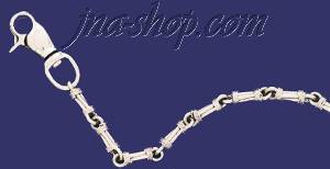 Sterling Silver 18" Bar w/Rope Valet Chain 9mm