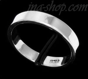 Sterling Silver 3.5mm Flat Wedding Band Ring sz 5.5