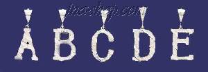 Sterling Silver Dia-cut Stripes Initial Letter R Charm Pendant