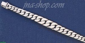Sterling Silver 8" Graduated Curb Handmade Bracelet 18mm