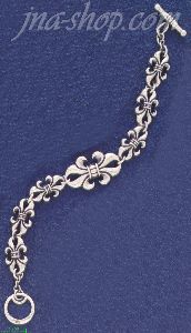 Sterling Silver 8" Fleur-de-lis Bracelet 18mm