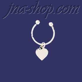 Sterling Silver 4" Heart Cuff Bangle 3mm